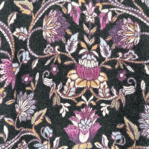 J Jill Sweater Womens Medium Petite Black Floral Jacquard Pullover Boho Knit - Picture 3 of 10